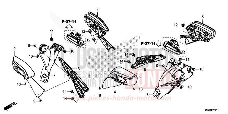 MIRROR (NSS125ADK) for Forza 125 MAT CARNELIAN RED METALLIC (R384) from 2020